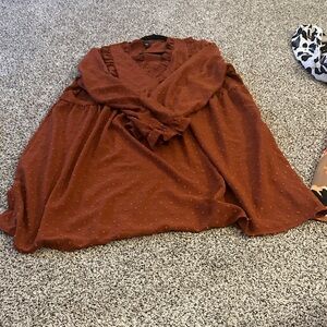 SHEIN Rust Long Sleeve Dress